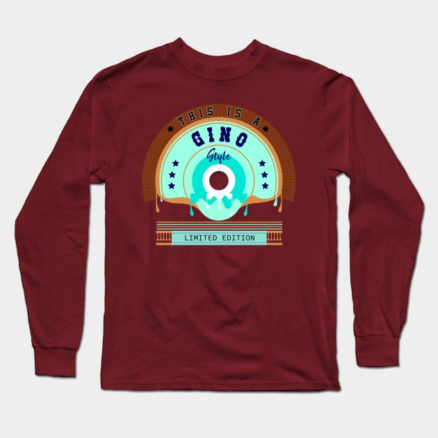 Gino Name Style Long Sleeve T-Shirt by Suryaraj